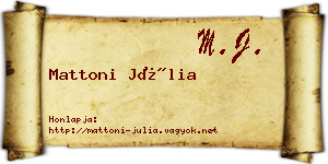Mattoni Júlia névjegykártya